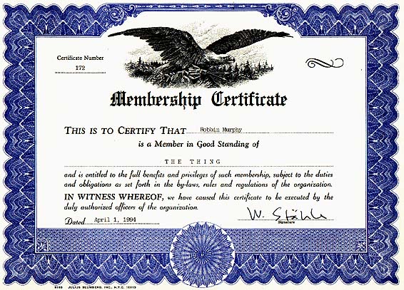 Thing Certificate