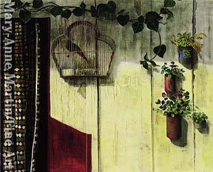 Yellow wall with Birdcage