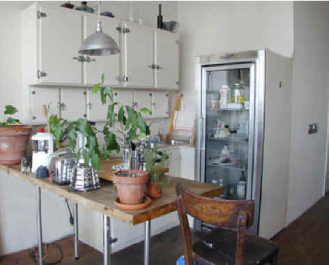 Art Deco Kitchen with stainless appliances